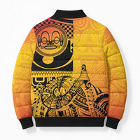 Marquesas Islands Bomber Puffer Jacket Marquesan Matatiki Fish Hook Patutiki LT14 - Polynesian Pride