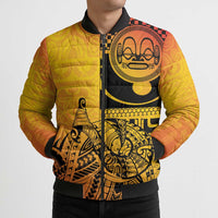 Marquesas Islands Bomber Puffer Jacket Marquesan Matatiki Fish Hook Patutiki LT14 - Polynesian Pride