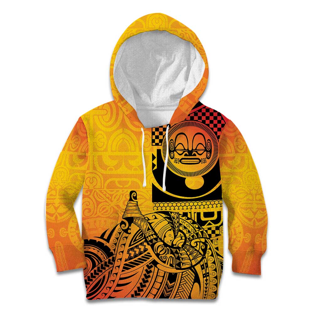 Marquesas Islands Kid Hoodie Marquesan Matatiki Fish Hook Patutiki LT14 Hoodie Yellow - Polynesian Pride