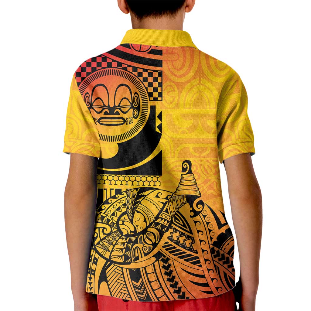 Marquesas Islands Kid Polo Shirt Marquesan Matatiki Fish Hook Patutiki LT14 - Polynesian Pride