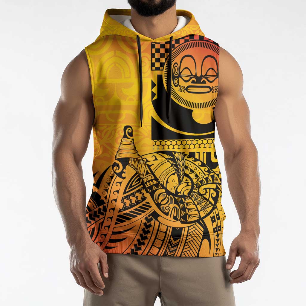 Marquesas Islands Sleeveless Hoodie Marquesan Matatiki Fish Hook Patutiki LT14 - Polynesian Pride