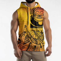 Marquesas Islands Sleeveless Hoodie Marquesan Matatiki Fish Hook Patutiki LT14 - Polynesian Pride