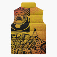 Marquesas Islands Sleeveless Puffer Jacket Marquesan Matatiki Fish Hook Patutiki LT14 - Polynesian Pride