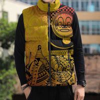 Marquesas Islands Sleeveless Puffer Jacket Marquesan Matatiki Fish Hook Patutiki LT14 - Polynesian Pride