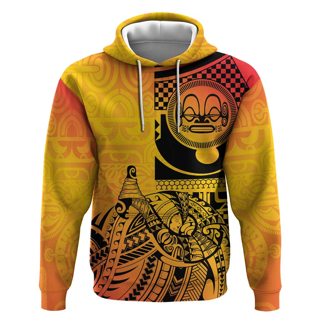 Marquesas Islands Zip Hoodie Marquesan Matatiki Fish Hook Patutiki LT14 Pullover Hoodie Yellow - Polynesian Pride