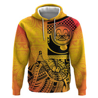 Marquesas Islands Zip Hoodie Marquesan Matatiki Fish Hook Patutiki LT14 Pullover Hoodie Yellow - Polynesian Pride