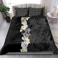 Black Samoa Tattoo Bedding Set Plumeria Samoan Ocean Tatau Pattern LT14 - Polynesian Pride