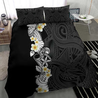 Black Samoa Tattoo Bedding Set Plumeria Samoan Ocean Tatau Pattern LT14 - Polynesian Pride