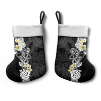 Black Samoa Tattoo Christmas Stocking Plumeria Samoan Ocean Tatau Pattern LT14 - Polynesian Pride