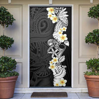 Black Samoa Tattoo Door Cover Plumeria Samoan Ocean Tatau Pattern LT14 Black - Polynesian Pride