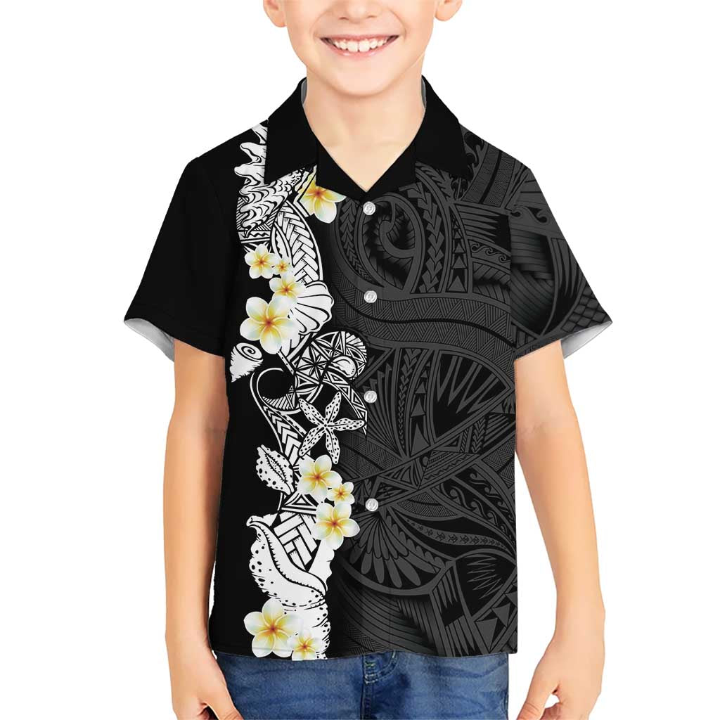 Black Samoa Tattoo Hawaiian Shirt Plumeria Samoan Ocean Tatau Pattern LT14 - Polynesian Pride