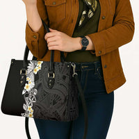 Black Samoa Tattoo Leather Bag Plumeria Samoan Ocean Tatau Pattern LT14 - Polynesian Pride