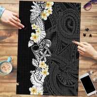 Black Samoa Tattoo Puzzle Plumeria Samoan Ocean Tatau Pattern LT14 Black - Polynesian Pride