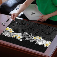Black Samoa Tattoo Puzzle Plumeria Samoan Ocean Tatau Pattern LT14 - Polynesian Pride