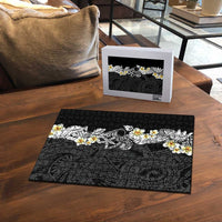 Black Samoa Tattoo Puzzle Plumeria Samoan Ocean Tatau Pattern LT14 - Polynesian Pride