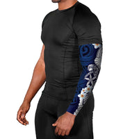 Blue Samoa Tattoo Arm Sleeves Plumeria Samoan Ocean Tatau Pattern LT14 - Polynesian Pride
