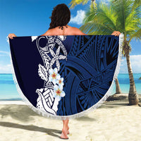Blue Samoa Tattoo Beach Blanket Plumeria Samoan Ocean Tatau Pattern LT14 - Polynesian Pride