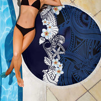 Blue Samoa Tattoo Beach Blanket Plumeria Samoan Ocean Tatau Pattern LT14 - Polynesian Pride