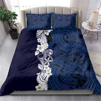 Blue Samoa Tattoo Bedding Set Plumeria Samoan Ocean Tatau Pattern LT14 - Polynesian Pride