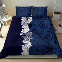 Blue Samoa Tattoo Bedding Set Plumeria Samoan Ocean Tatau Pattern LT14 - Polynesian Pride