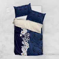 Blue Samoa Tattoo Bedding Set Plumeria Samoan Ocean Tatau Pattern LT14 US Twin 172cm x 218cm Blue - Polynesian Pride