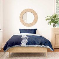 Blue Samoa Tattoo Bedding Set Plumeria Samoan Ocean Tatau Pattern LT14 - Polynesian Pride