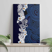 Blue Samoa Tattoo Canvas Wall Art Plumeria Samoan Ocean Tatau Pattern LT14 - Polynesian Pride