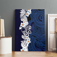 Blue Samoa Tattoo Canvas Wall Art Plumeria Samoan Ocean Tatau Pattern LT14 - Polynesian Pride