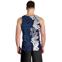 Blue Samoa Tattoo Men Tank Top Plumeria Samoan Ocean Tatau Pattern LT14 - Polynesian Pride