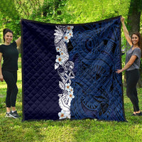Blue Samoa Tattoo Quilt Plumeria Samoan Ocean Tatau Pattern LT14 - Polynesian Pride