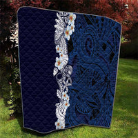 Blue Samoa Tattoo Quilt Plumeria Samoan Ocean Tatau Pattern LT14 - Polynesian Pride