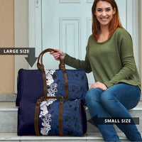 Blue Samoa Tattoo Travel Bag Plumeria Samoan Ocean Tatau Pattern LT14 - Polynesian Pride