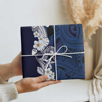 Blue Samoa Tattoo Wrapping Paper Plumeria Samoan Ocean Tatau Pattern LT14 - Polynesian Pride