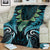 Aotearoa Pounamu Niho Blanket Silver Fern Mix Maori Pattern - Turquoise