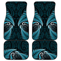 Aotearoa Pounamu Niho Car Mats Silver Fern Mix Maori Pattern - Turquoise LT14 - Polynesian Pride