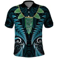 Aotearoa Pounamu Niho Polo Shirt Silver Fern Mix Maori Pattern - Turquoise LT14 Turquoise - Polynesian Pride