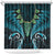 Aotearoa Pounamu Niho Shower Curtain Silver Fern Mix Maori Pattern - Turquoise