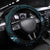 Aotearoa Pounamu Niho Steering Wheel Cover Silver Fern Mix Maori Pattern - Turquoise