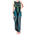 Aotearoa Pounamu Niho Tank Maxi Dress Silver Fern Mix Maori Pattern - Turquoise