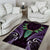 Aotearoa Pounamu Niho Area Rug Silver Fern Mix Maori Pattern - Purple