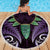 Aotearoa Pounamu Niho Beach Blanket Silver Fern Mix Maori Pattern - Purple