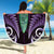 Aotearoa Pounamu Niho Beach Blanket Silver Fern Mix Maori Pattern - Purple