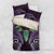 Aotearoa Pounamu Niho Bedding Set Silver Fern Mix Maori Pattern - Purple