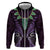 Aotearoa Pounamu Niho Hoodie Silver Fern Mix Maori Pattern - Purple