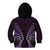 Aotearoa Pounamu Niho Kid Hoodie Silver Fern Mix Maori Pattern - Purple