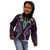 Aotearoa Pounamu Niho Kid Hoodie Silver Fern Mix Maori Pattern - Purple