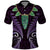 Aotearoa Pounamu Niho Polo Shirt Silver Fern Mix Maori Pattern - Purple