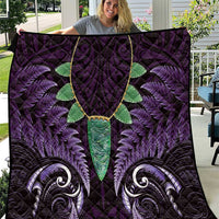 Aotearoa Pounamu Niho Quilt Silver Fern Mix Maori Pattern - Purple LT14 Purple - Polynesian Pride