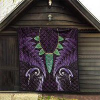 Aotearoa Pounamu Niho Quilt Silver Fern Mix Maori Pattern - Purple LT14 - Polynesian Pride
