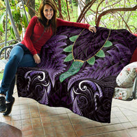 Aotearoa Pounamu Niho Quilt Silver Fern Mix Maori Pattern - Purple LT14 - Polynesian Pride